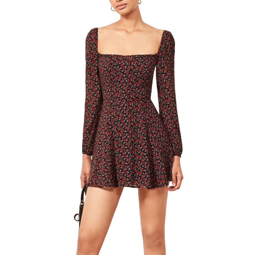 Reformation Rose Print Greta Mabel Mini Dress
